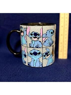 Disney Lilo & Stitch Glitter Collage Ceramic Mug Holds 20 Ounces